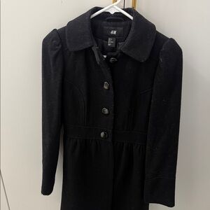 H&M Women's Elegant Black Trench Coat size 6